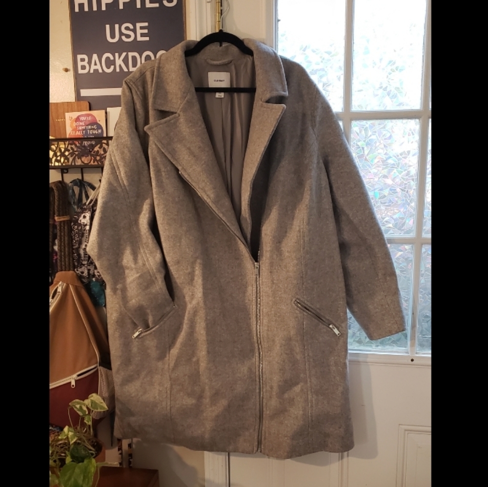 Women's Gray Wool Coat 4X
